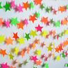 UV Neon Party Decoration Fluorescent Star Heart Circle Dot Garland Glow In The Dark Hanging Streamers Banner for Baby Bridal Shower Birthday Decor