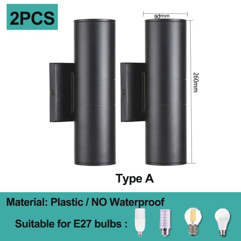 Водонепроницаемые настенные светильники E27 с двойной головкой, светодиодные настенные светильники для современного домашнего интерьера, гостиной, лестницы, наружного декора