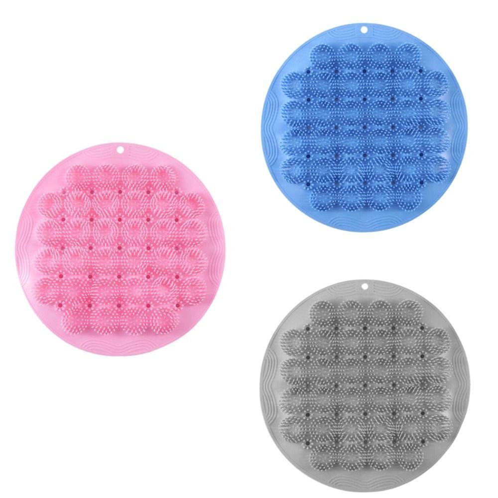 TPR Back Scrubber Solid Color Back Massage Cleaning Brush Exfoliating Brush Mat  Wash Feet