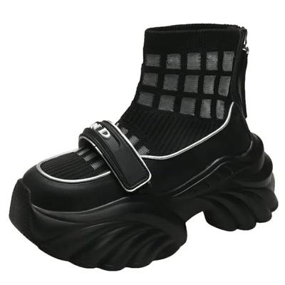 Модные 8,5 см высокие внешние хромые и круглые ботильоны 2024 года, модные удобные нескользящие дышащие износостойкие женские ботильоны