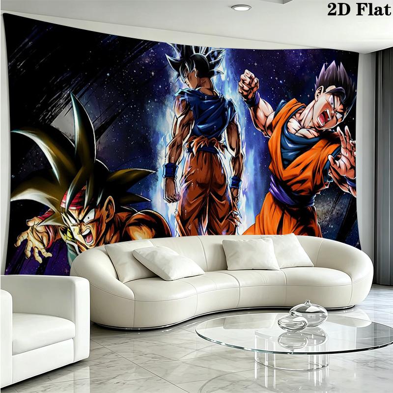 Anime Dragonball Wall Tapestry Aesthetic Wall Hanging Printed Fabric Blanket Decorative Tapestries for Bedroom Living Room Home Decor