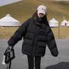Девушки пуховик с хлопковой набивкой, новый колледжный стиль с капюшоном черный корейская версия свободный и универсальный утолщенный однотонный пуховик с хлопковой набивкой