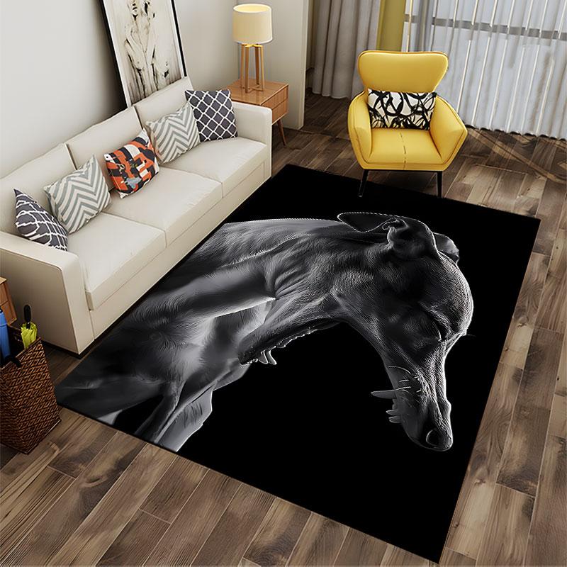 Greyhound Dog Art on Black suitable as a non-slip mat for the living room or bedroom sofa