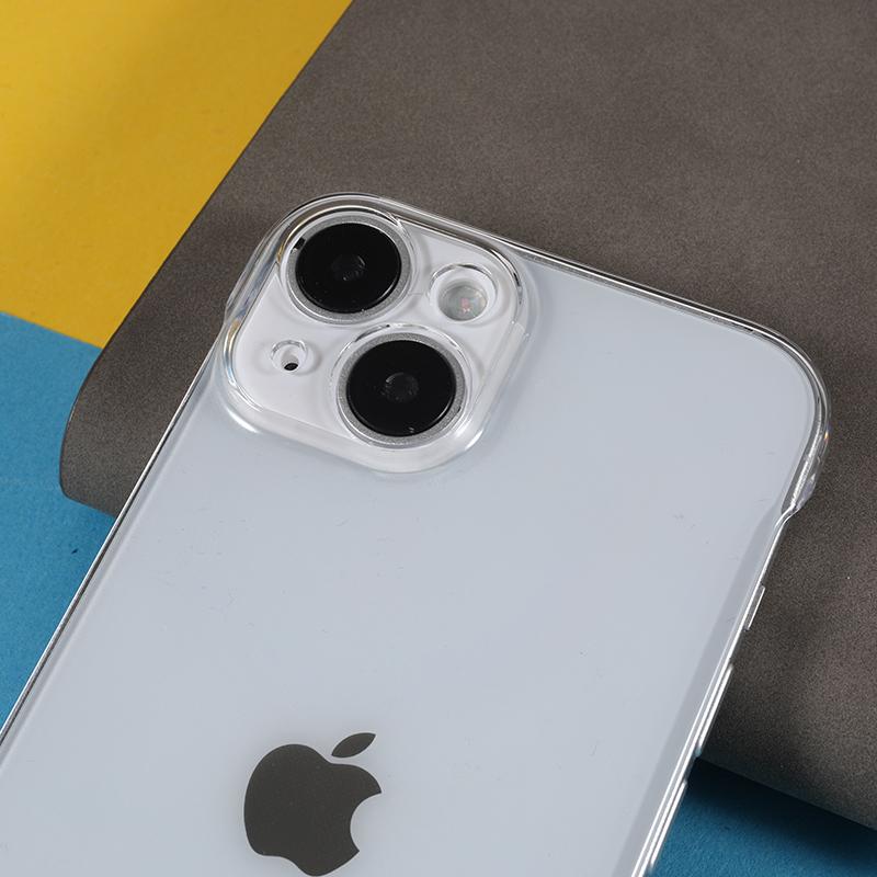 Твердый ПК чехол для телефона для iPhone 14, Безрамочный Кристально прозрачный Защищающий от царапин Чехол для мобильного телефона