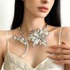 Metal Flower Fashion Nakelace Daily Wear Large Flower Collar Pleated Leaf Flower Collar  Women
