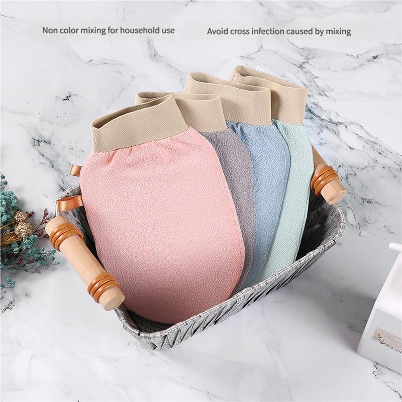 Отшелушивающая перчатка для душа с крупной абразивностью, однослойная, для глубокого очищения, удаления омертвевшей кожи, мочалка для взрослых