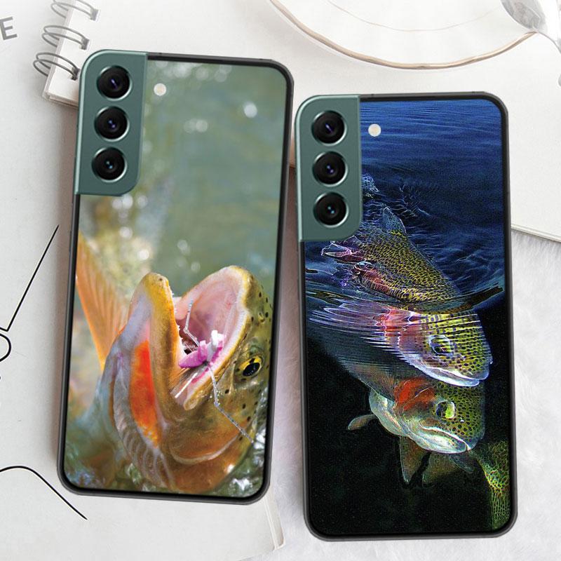 Чехол для телефона Samsung Galaxy S24 S22 Ultra S21 Plus S20 S23 FE S10 S10E S9 S8 S7 Edge с рисунком «Рыбалка на форель» Силиконовый Так