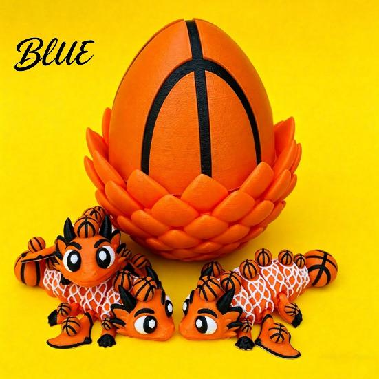 Ball Dragon Collectible 3D Printed Egg Ornament Toy with Figurine Inside Sports Inspired Fidget Toy Stress Relief Statue for Kids Adults Home Office