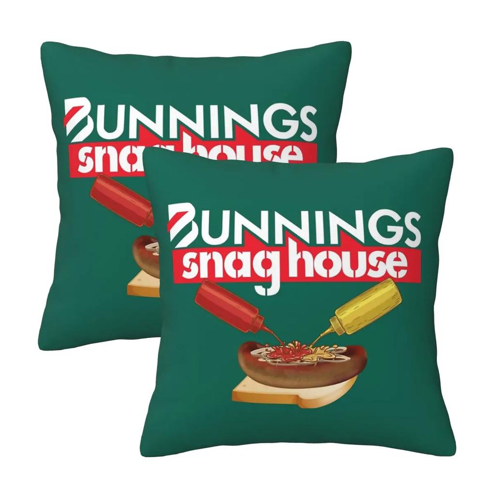 Bunnings Snaghouse 2 Pcs Square Pillowcase Pillow Cover Cushion Zip Decorative Comfort Throw Pillow For Home Car