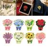 Gift for Flower Lovers Bouquet Brooch Pin Women, Enamel Romantic Jewelry, Durable Boho Style Floral Zinc Alloy Lapel Coats Dresses And Scarves