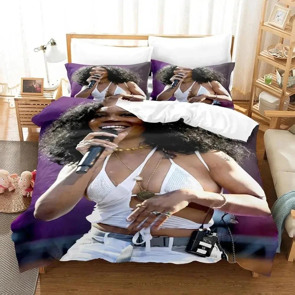3D Print Single SZA Bedding Set Duvet Cover Bed Set Quilt Cover Pillowcase Comforter King Queen Size Boys Adult Bedding Set