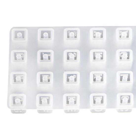 2 шт./компл., современные устойчивые к коррозии антипригарные антидеформированные квадратные буквы с бусинами, эпоксидная форма, инструмент для рукоделия, смола