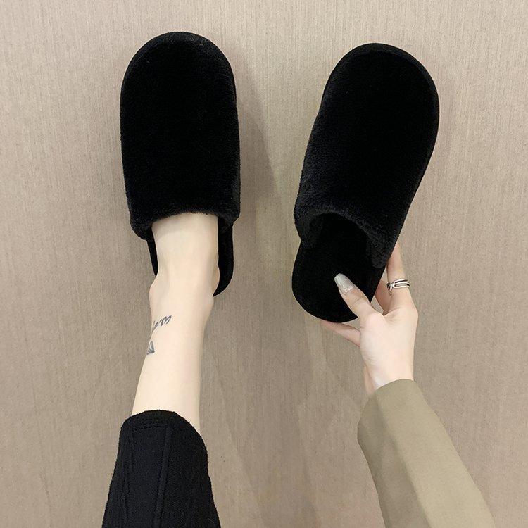Men's and Women's New Slippers for Autumn and Winter Couples Shoes Indoor Soft Bottom Plush Cotton Drag Warm Large Size