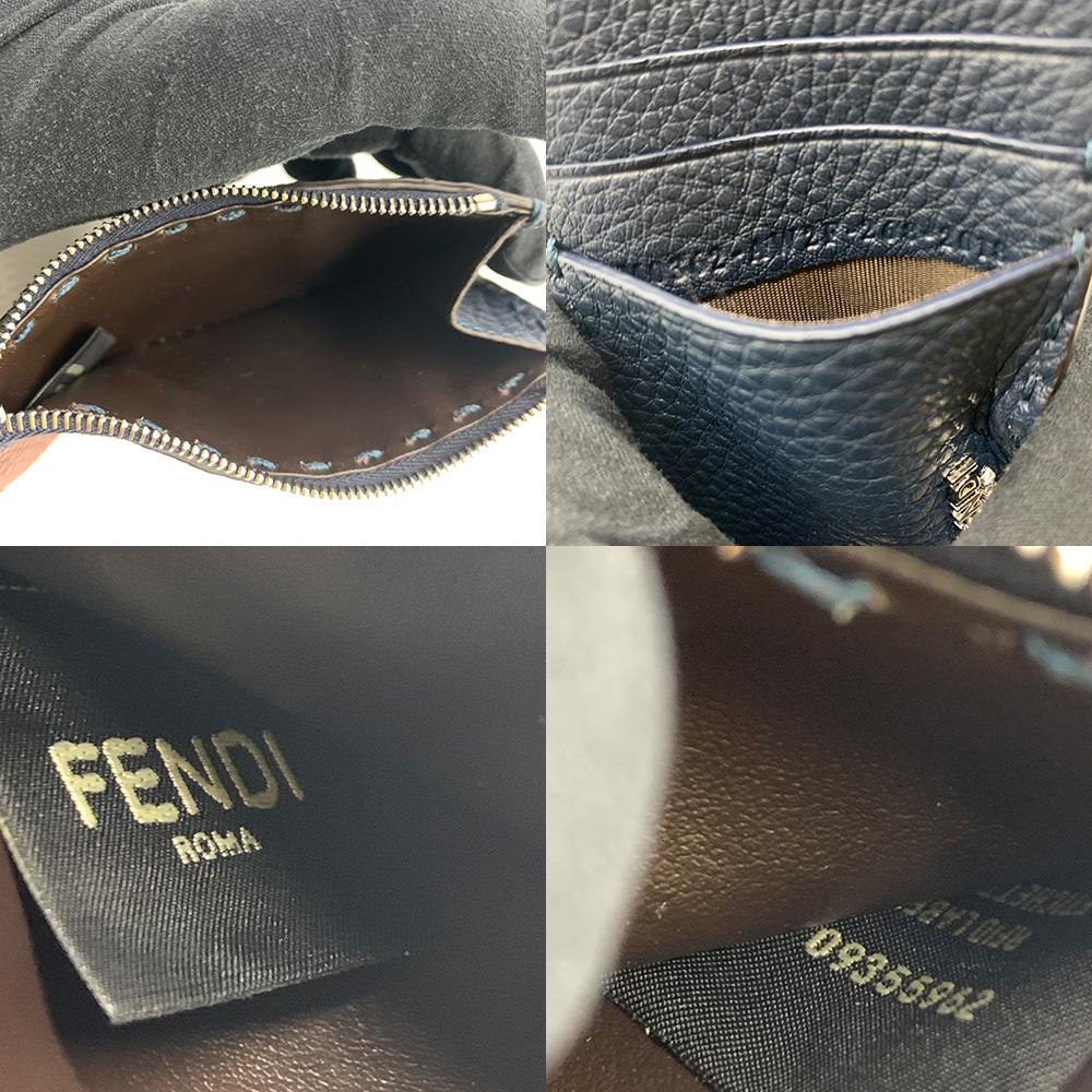 Used FENDICard Case wine Calfskin unisex
