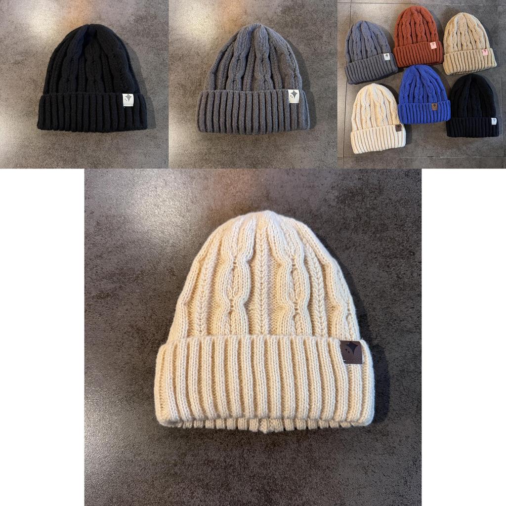 Mens Knit Hat With Solid Color Design Accents Thick Warm Beanie For Winter Sports And Outdoor