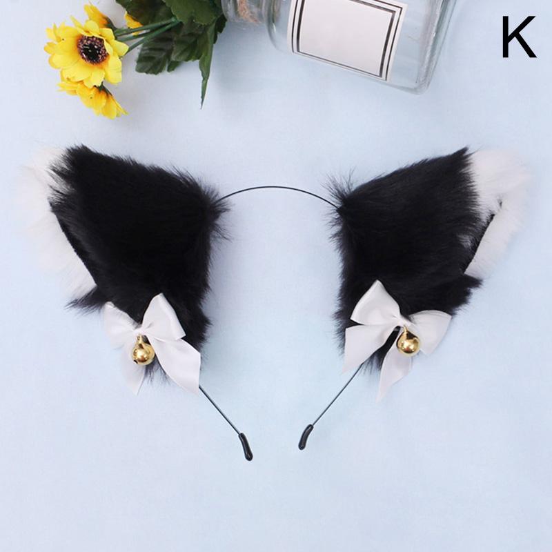 Милый кот, лисий мех, обручи для волос, ночная вечеринка, клуб, косплей, повязка на голову, меховые повязки на голову, зажимы-колокольчики, аксессуары для волос для девочек, повязка для волос с ушками