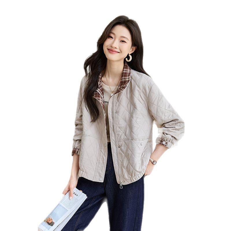 Трендовая клетчатая куртка пэчворк для миниатюрных женщин, стройнящая