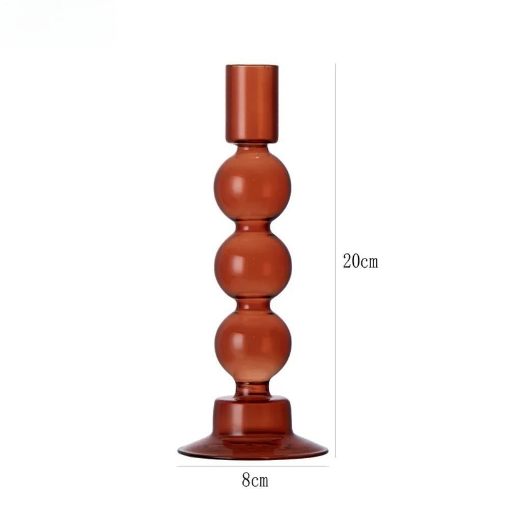 Роскошный скандинавский цветной подсвечник Свадебный настольный стеклянный боросиликатный подсвечник для вечеринки, дня рождения, домашнего декора