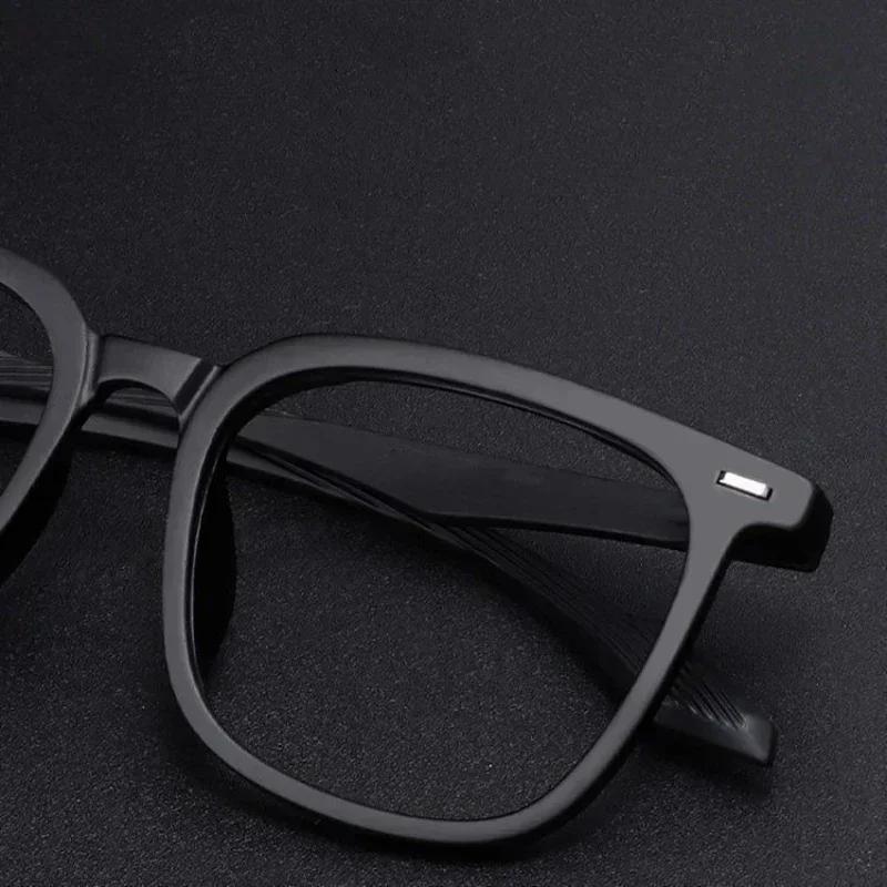 Retro Men Anti-Blue Light Eyewear Transparent Square Women Short-Sighted Eyeglasses Vintage Large Frame Myopia Glasses To -4.0