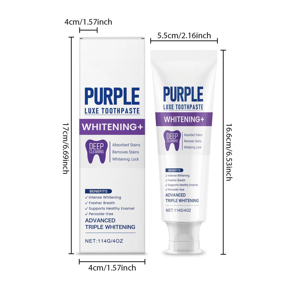 Purple Color Corrector Toothpaste Removal Plaque Stain Dental Bleaching Cleaning Oral Hygiene Fresh Breath Whitening Toothpaste