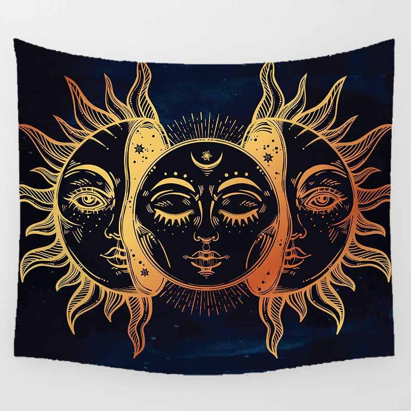 Домашний декор Гостиная Спальня Гобелен Красивый закат Солнце Луна Мандала Настенный гобелен