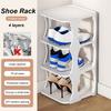 Shoe Rack Minimalist Stackable Convenient with Bottom Plate Easy To Install Save Space Stable Layered Partition Shoes Organizer Home Supplies