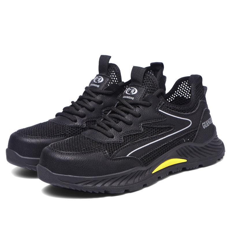 Fashion Steel Toe Safety Shoes Summer Mesh Safety Shoes Breathable Work Shoes Protective Lightweight Work Safety Sneakers for Men Women