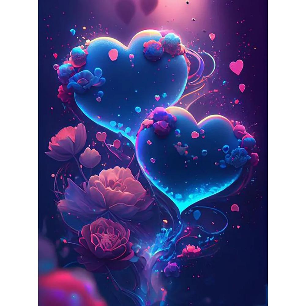 Алмазная картина, полная дрель, красивый цветок любви, круглая алмазная живопись, ручная работа, морской плюшевый мишка, сделай сам, алмазная мозаика, картина, украшение для дома