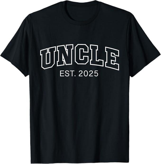 Promoted To Uncle Est 2025 Uncle To Be Gifts 1St Time Uncle T-Shirt