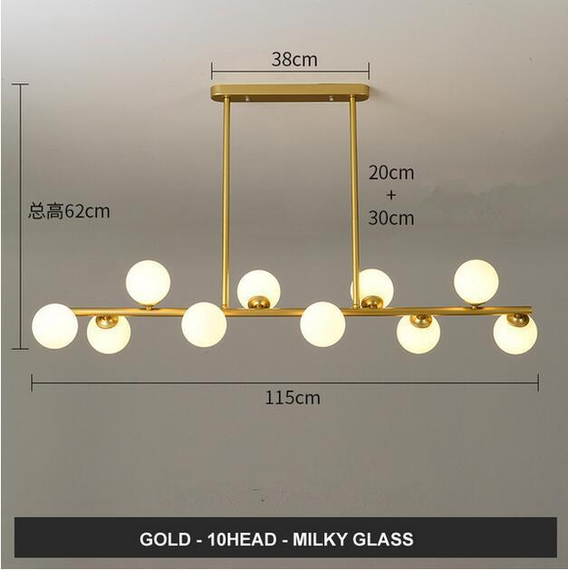 Dining Room Ceiling Chandelier Suspension Horizontal Glass Balls Chandeliers Kitchen Hanging Lamp Office Front Desk Lights