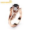 Женское кольцо из меди и темперамента с блестящими камнями из розового золота