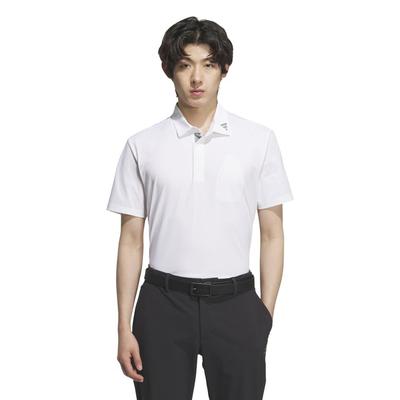 Мужская вентилируемая рубашка с коротким рукавом Adidas Golf Adizero Twist Knit, белая,