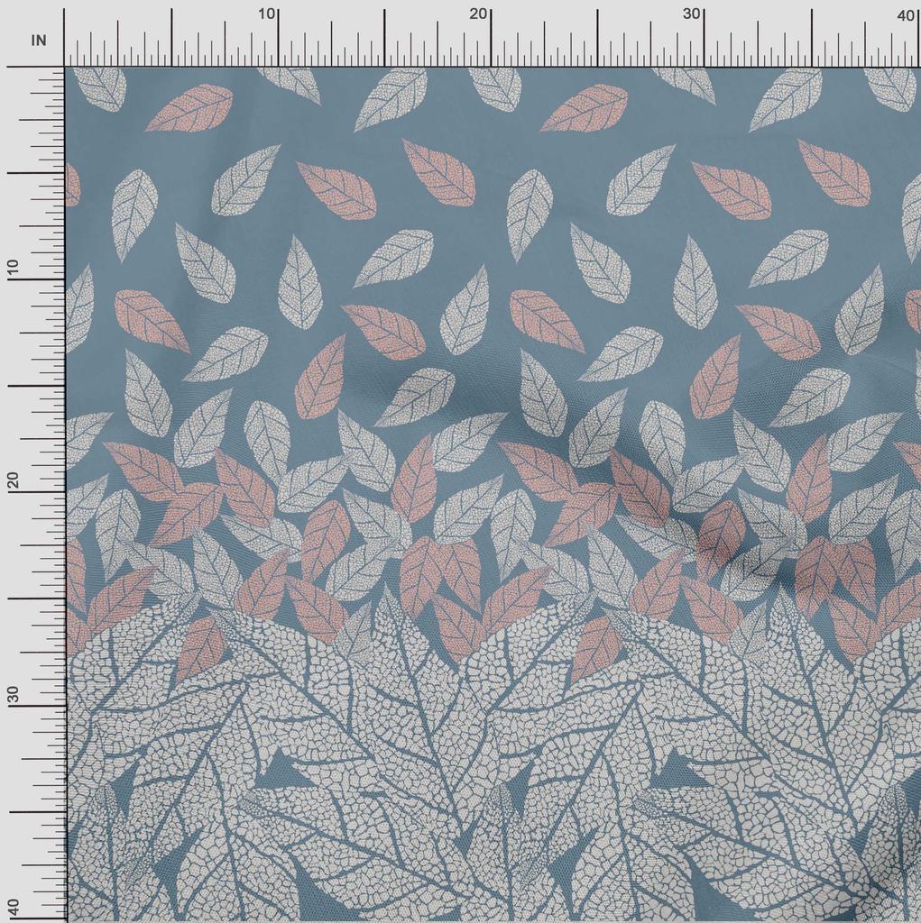 oneOone Хлопковая гибкая серовато-синяя ткань с листьями, панельные принадлежности для квилтинга, ткань для шитья с принтом в ярдах, 40 дюймов
