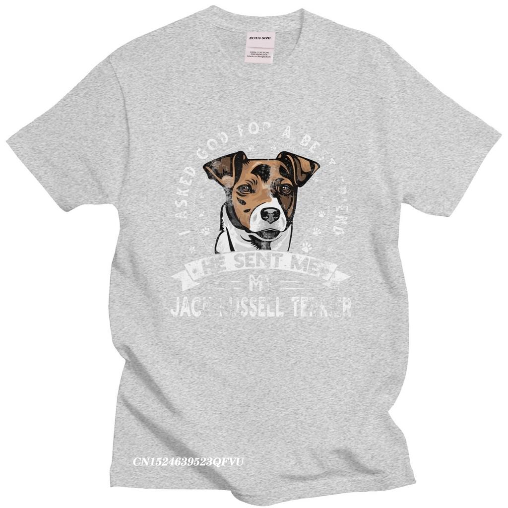 Grunge Style Jack Russell Terrier Men Camisas Men Casual Dog Friend Tshirt Distressed Print Premium Cotton Tee Camisas