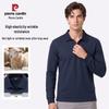 Pierre Cardin Men's Wool Blend Thickened Long-Sleeve Polo Shirt