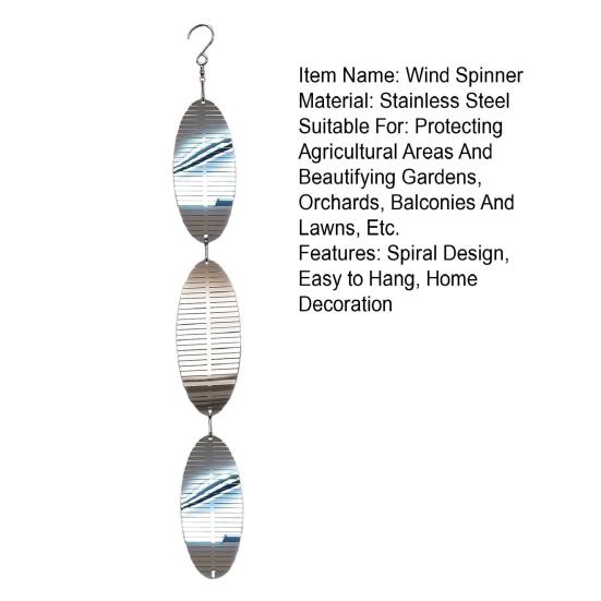 3D спиральный ветряной вертушка, отпугиватель птиц, украшение для сада, двора, фермы, подвесной ветряной колокольчик из нержавеющей стали, устройство для отпугивания птиц, украшение