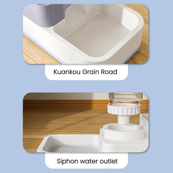 Automatic Pet Feeder And Water Dispenser 2 In 1 Cat Feeder Dish Pet Food And Water Feeder for Small Medium Pets Cat Dog Puppy