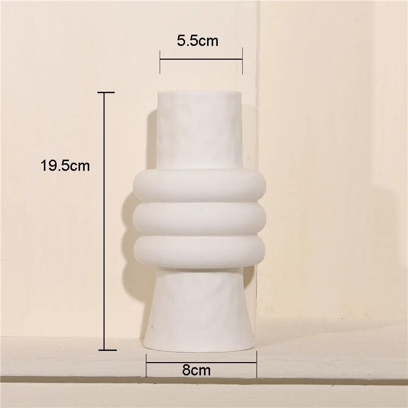 Hot Sale Nordic Ins Creative Ceramics Vase Home Ornaments White Vegetarian Flower Pot Vases Home Decorations Craft Gifts