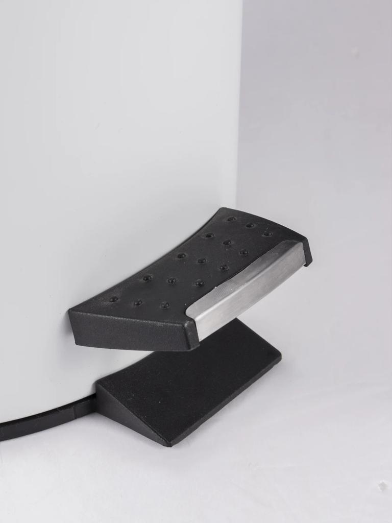 Комнатное белое круглое металлическое мусорное ведро с бамбуковой крышкой и педалью 5 л Контейнер для мусора с съемной внутренней корзиной для отходов Ванная комната