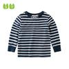 27Дети Осень Длинный Рукав Лайкра Хлопок Полосатая Рубашка Детская Одежда