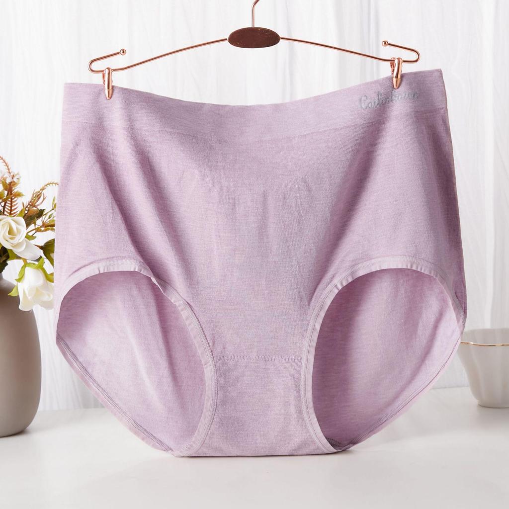 Plus Size Modal Cotton Seamless Mid-High Waist Triangle Panties for Women