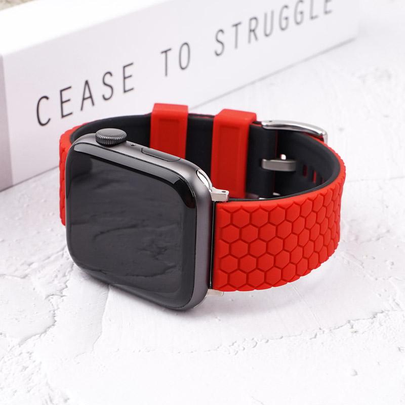 Силиконовый ремешок с сотовой текстурой для Apple Watch Band 45мм 44мм 41мм 40мм 42мм Браслет для iWatch Series 7 6 SE 5 4 3 Ремешок для часов