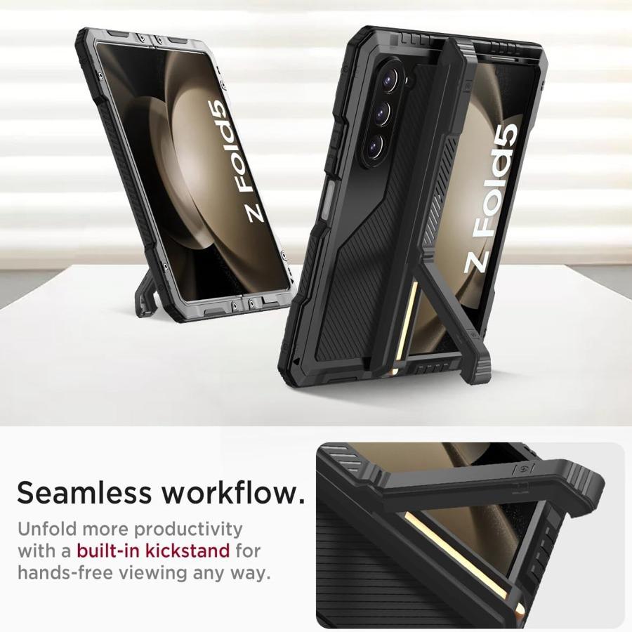 Жесткий чехол для Samsung Galaxy Z Fold 7 6 5 4 7 Сверхпрочная прочная алюминиевая защитная крышка Противоударные чехлы с ПЭТ-пленкой для экрана