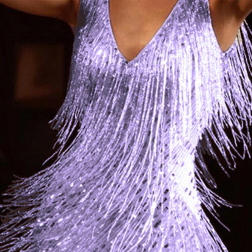 Womens Glitter Fringe Tassel Mini Dress Evening Cocktail Party Bodycon Ball Gown