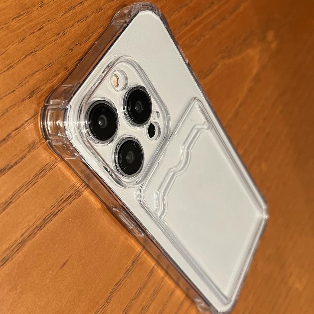 Прозрачный ТПУ Чехол для телефона с вставкой для карт Подходит для Iphone15 Pro Max Plus Противоударный Защитный чехол для телефона Прозрачная Мягкая обложка