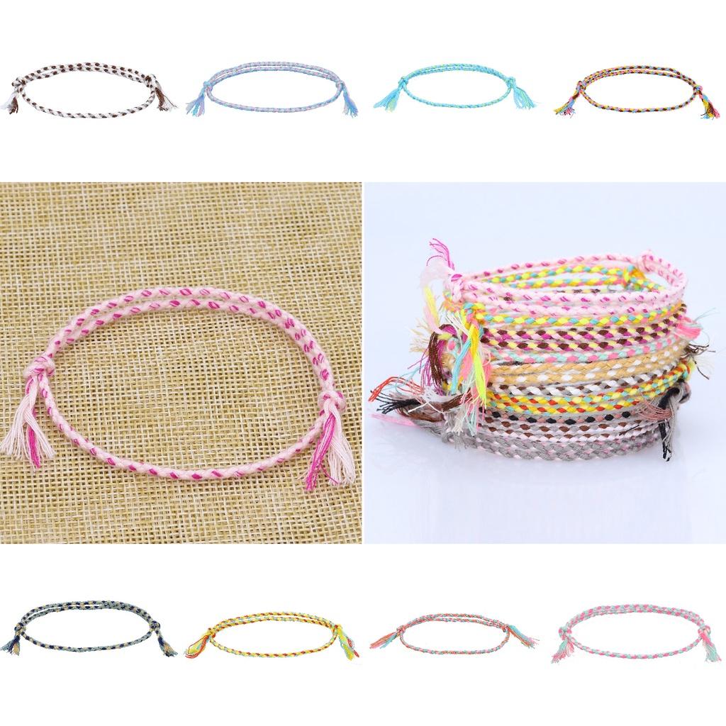 Cross-border New Arrival Minimalist Safety Buckle Four-strand Colorful Hand Rope Handcrafted Woven Red Rope Bracelet