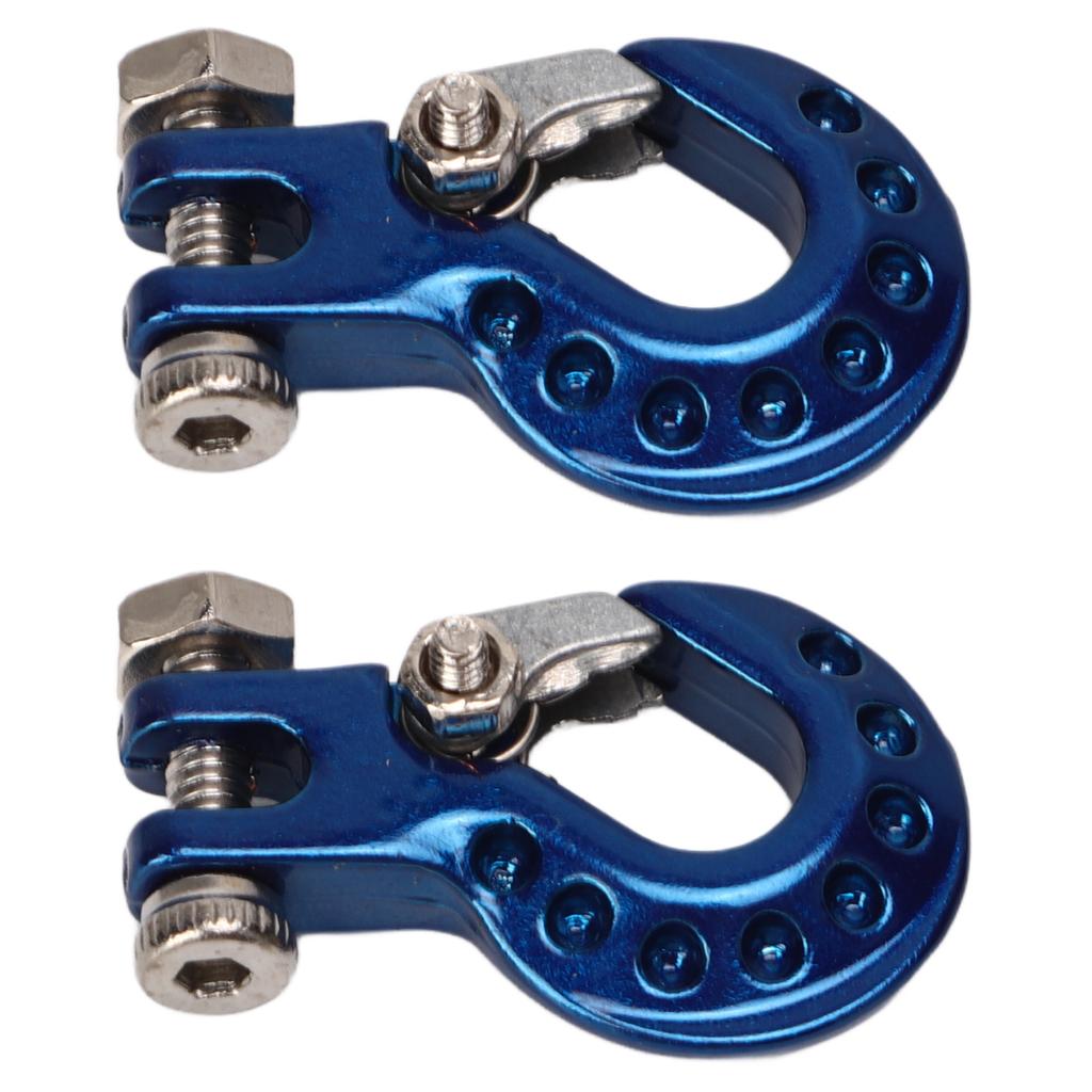 2Pcs RC Trailer Hook Aluminum Alloy Sturdy RC Climbing Car Hook for 1/10 Remote Control Cars Blue