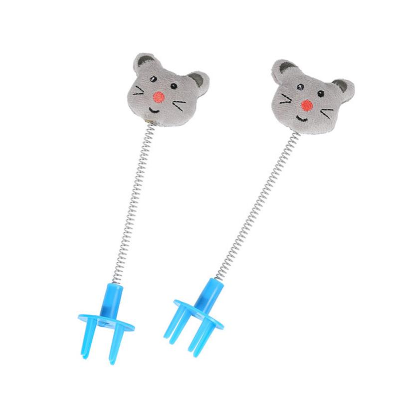 Забавная когтеточка для кошек, мультяшная весенняя эластичная игрушка-тизер, интерактивные игрушки для маленьких/средних кошек