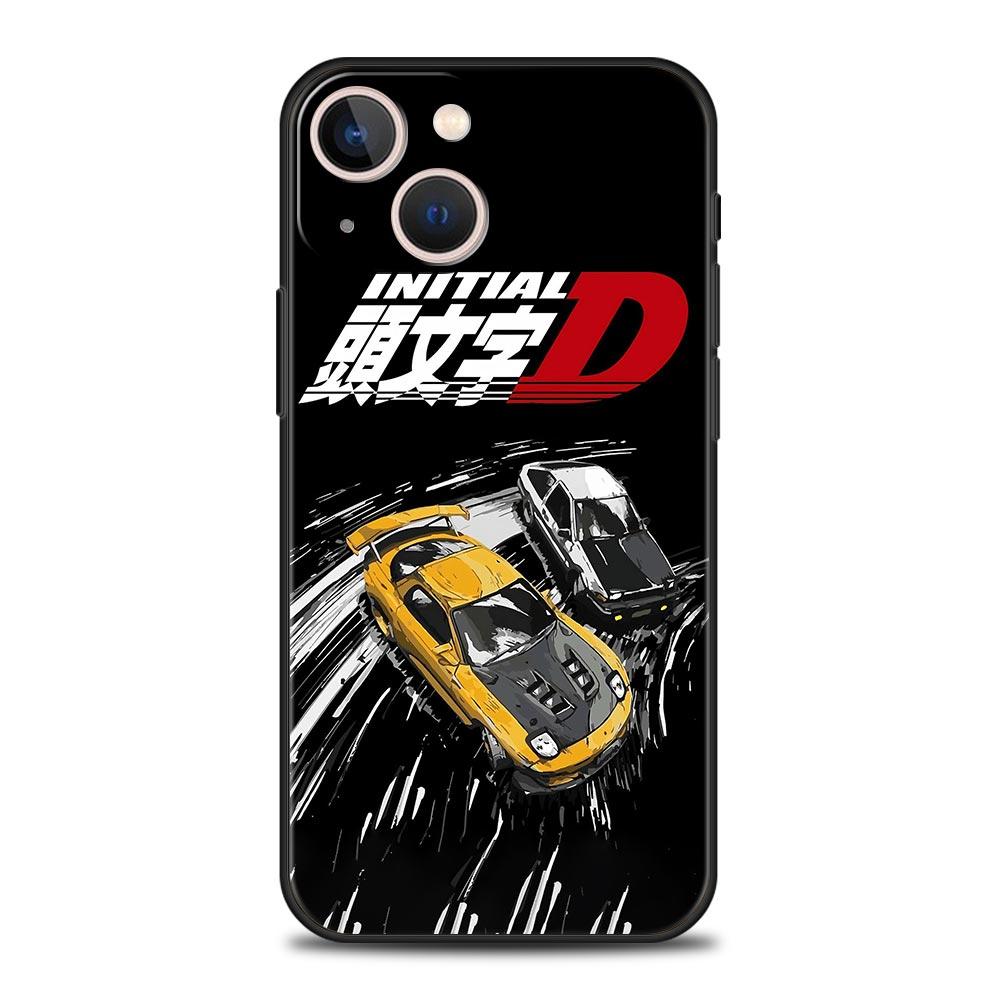 Initial D Car Phone Case Cover for iPhone 17 16 15 14 13 12 11 Pro Max 17 Air Plus Shockproof Soft TPU Shell Fundas Capas Coque