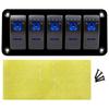 zmayastar 5-Way Waterproof Boat Switch Panel, 12-24V DC, for Cars, Ships, and Marine Use, Model SP-CYKG-01